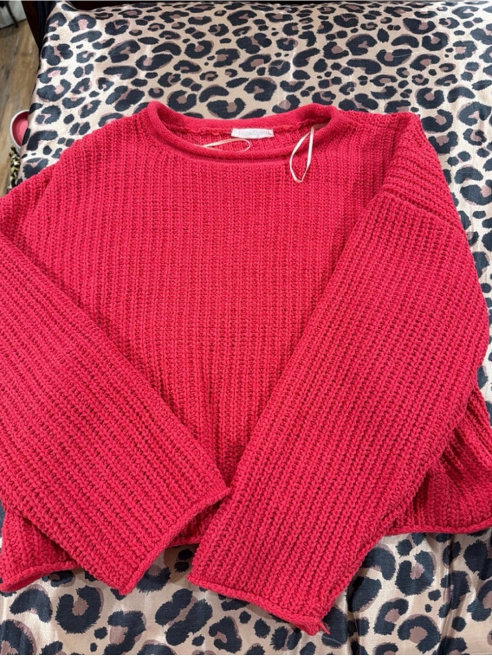 Double Zero Pink Chunky Crewneck Sweater